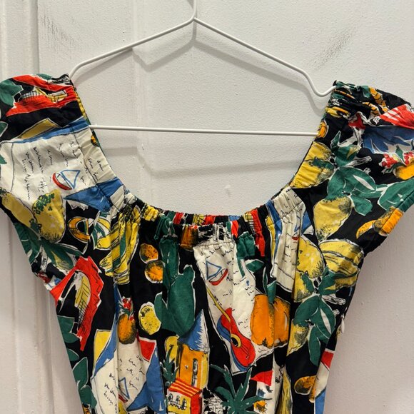 J.Crew Off the Shoulder Tropical Print Dress Size 4 - Picture 3 of 5